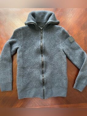 Boss Kids Charcoal Gray Full-Zip Knit Jacket size L